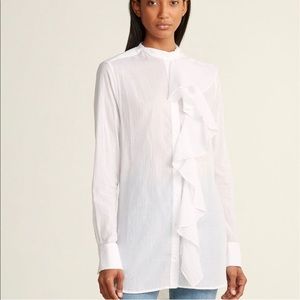 FAITH CONNEXION Ruffled Cotton Tunic White XS.